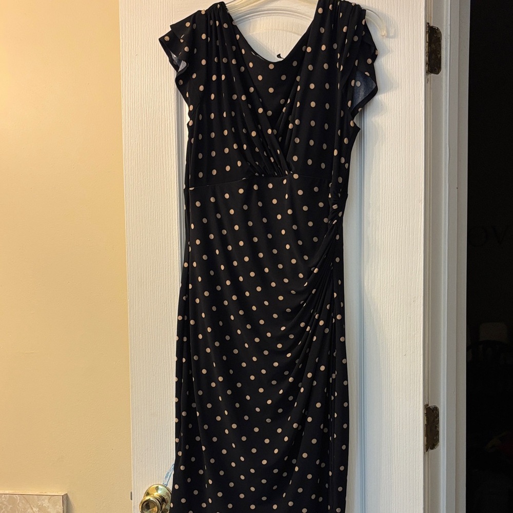 Ralph Lauren Black Dress with Cream Polka Dots